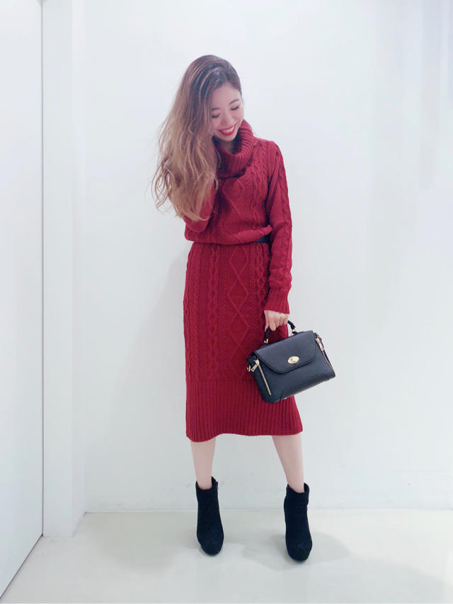 オフタートルのロングニットワンピ♡chisato