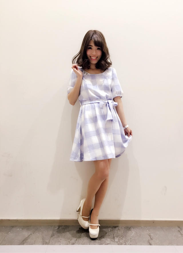チェック柄ワンピース♡haruna/久しぶりの登場のあの子(´∀｀*)
