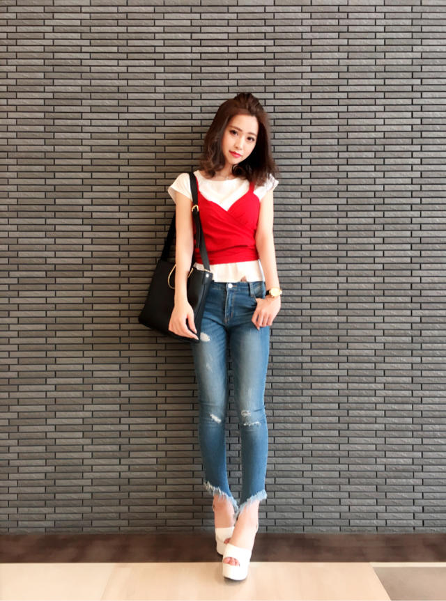 Tシャツ付きリボンキャミソール ♡ arina