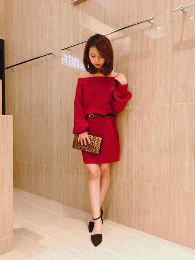 モテ服鉄板！オフショルニットワンピ ❤︎RINA