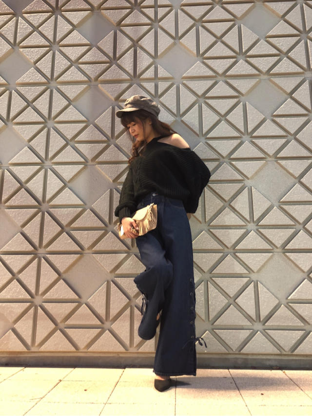 sexyに肌見せ❤️ニットトップス(*´∀`)♪
