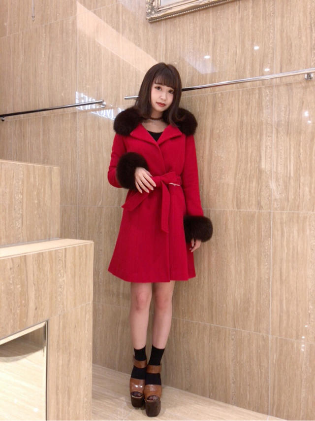 ファー付きガウンコート ♥ arina