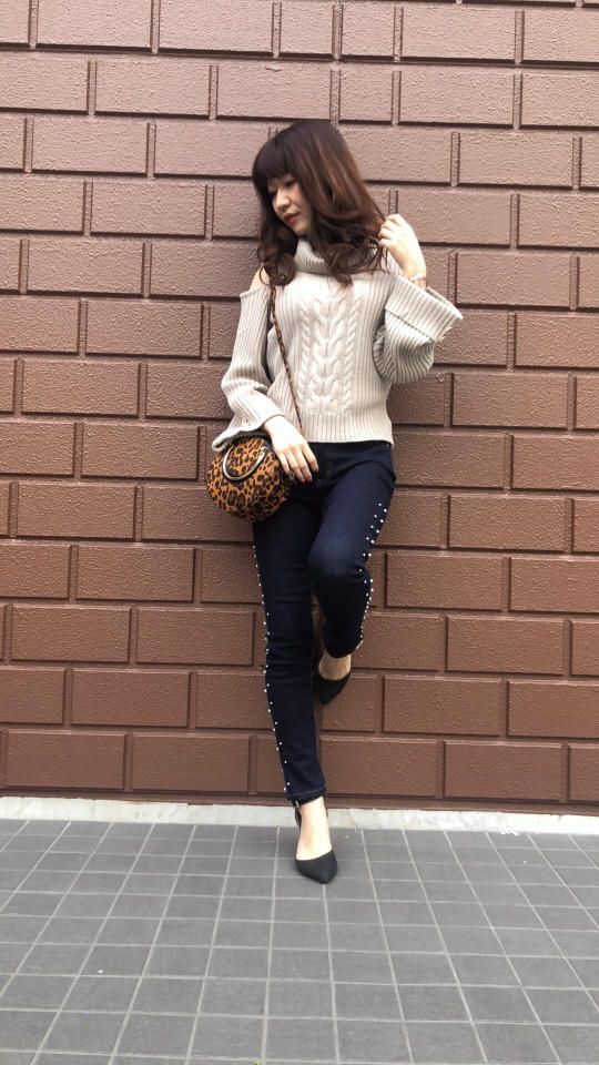肩あきがsexy❤️オフタートルニット(*´∀`)♪