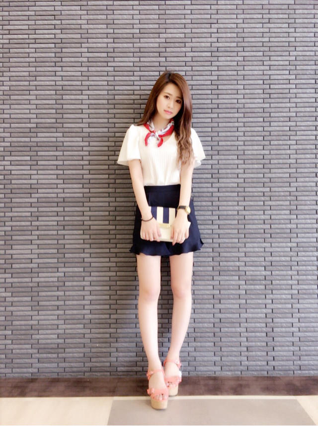 スカーフ付 ワイドリブカットソー ♡ arina