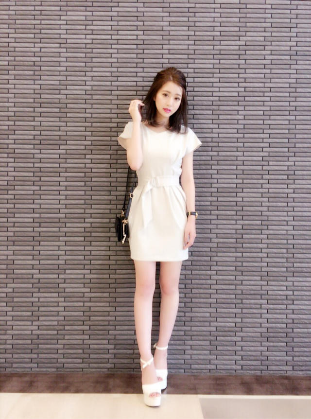 ベルト付タックワンピース ♡ arina