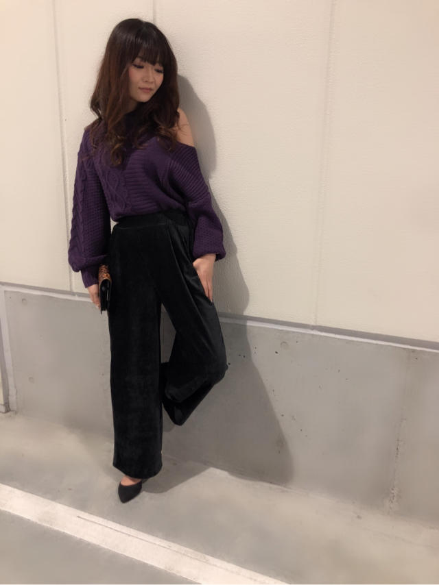 ベロアワイドパンツ❤️
