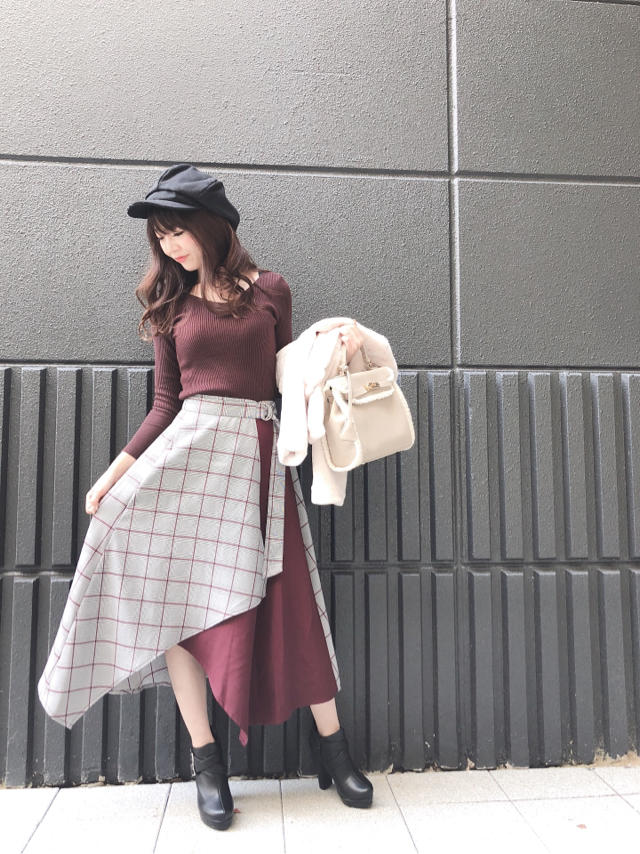 チェックブロッキングスカート❤️