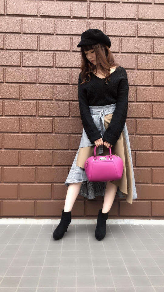 チェックアシメスカート❤️
