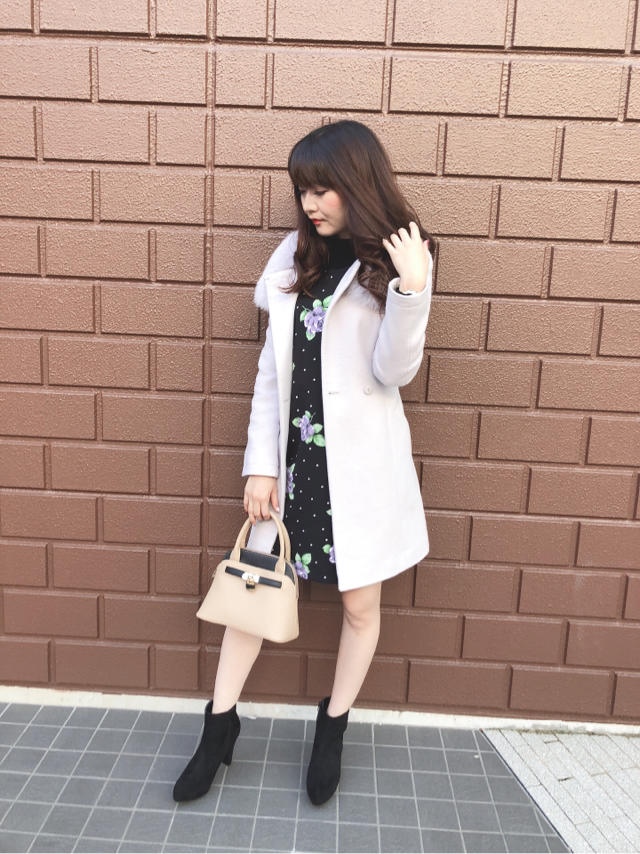 ドットフラワーサックワンピ❤️