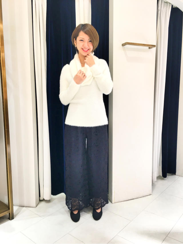 レースワイドパンツ