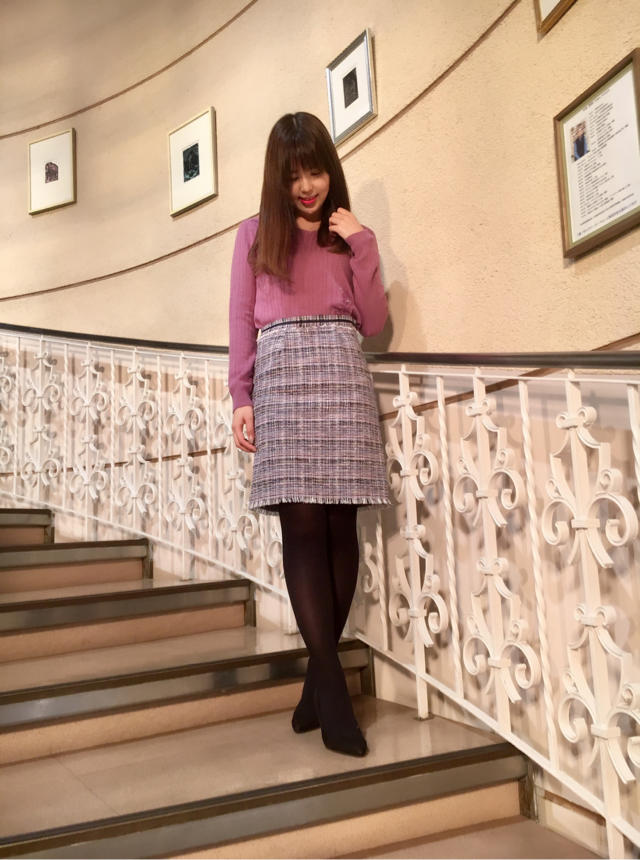 フリンジがアクセント♡新作ツイードスカート♡♡