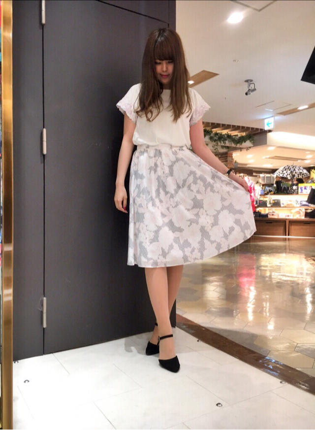 新作！ストライプ+花柄スカート♡大好きな韓国料理♡