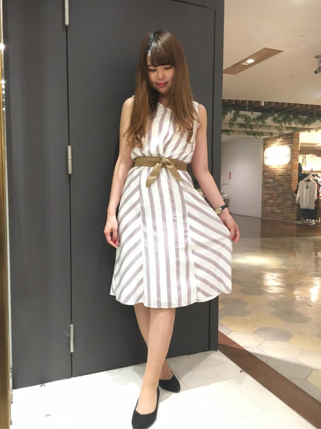 購入♡サッシュベルト付きワンピ♪