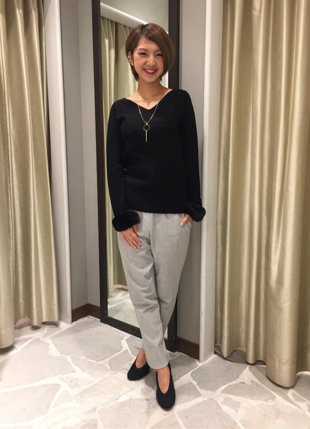 ファー付きニット♡