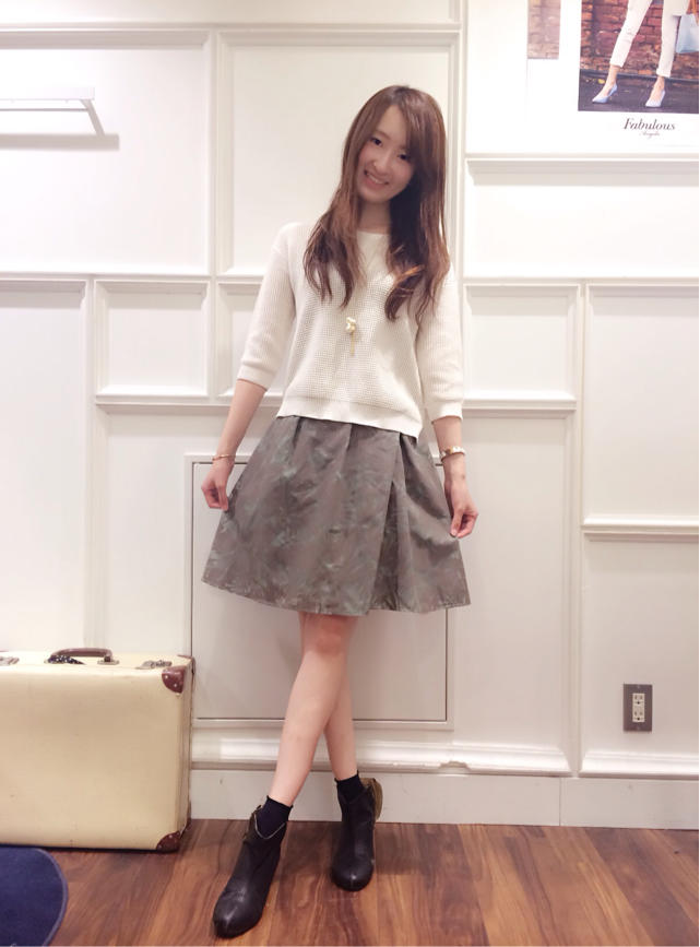 リーフ柄でヘルシーコーデ♡