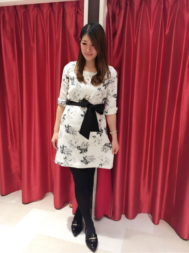 上品なオリジナル花柄ワンピース♡