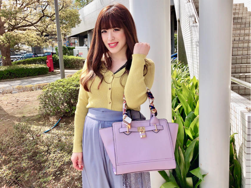 配色ステッチがアクセントに♡スカーフ付きボストンバック♡ゆか