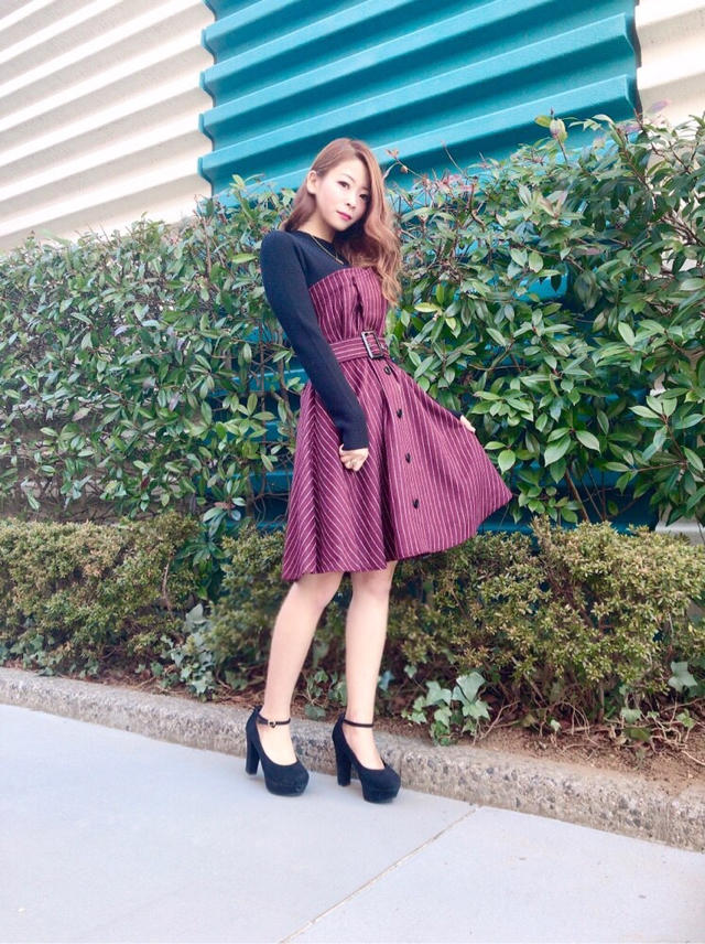 大人フェミニン♡プチハイネックドッキングワンピ♡ちひろ