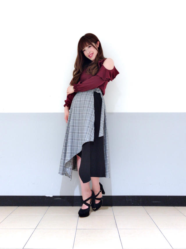 人気item♡チェックイレヘムスカート♡♡ ちさと