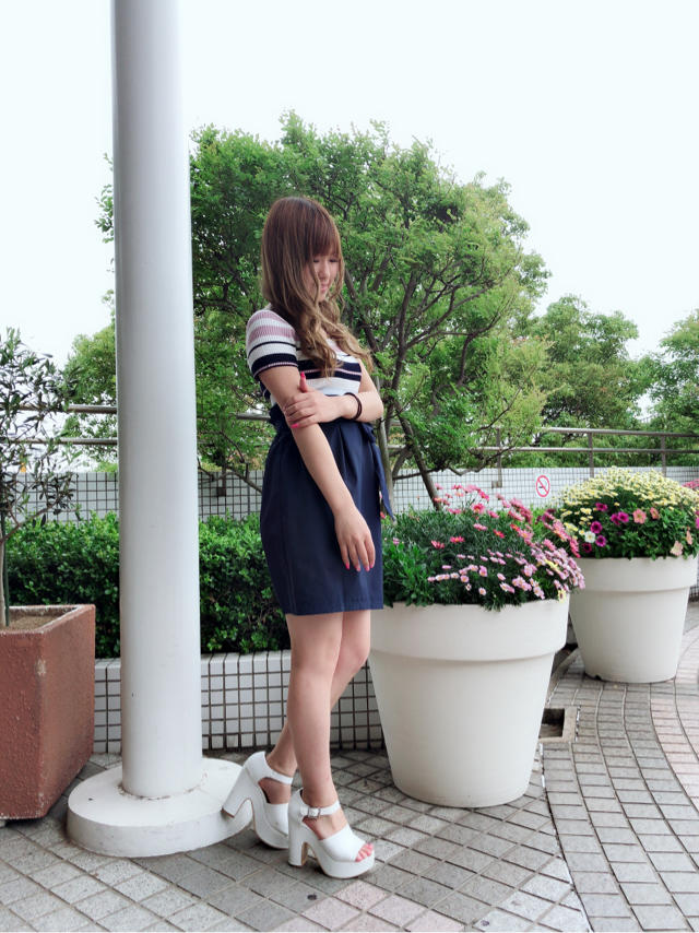 ボーダートップス♡ドッキングワンピ♡ひなこ