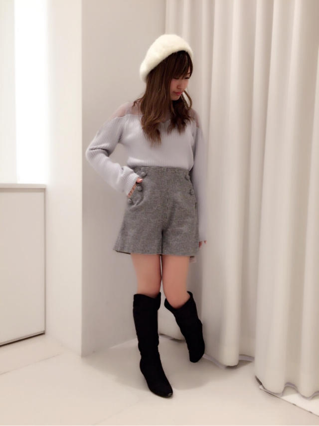 ボタンキュロットパンツ♡ひなこ