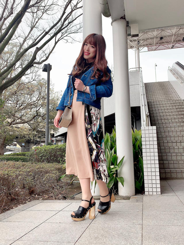 スカーフ柄でトレンド感◎♡新作切り替えスカート♡ゆか