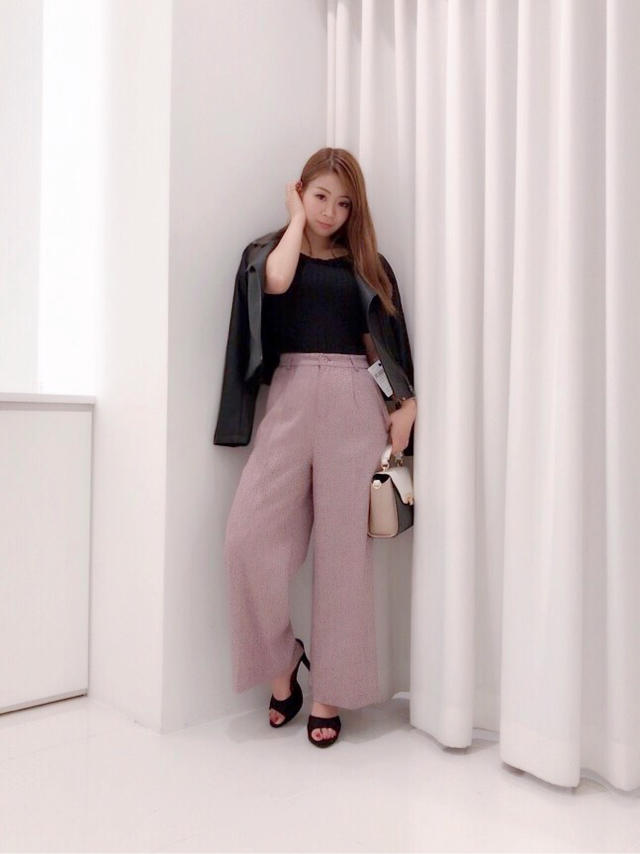 ヘリンボーン柄ワイドパンツ♥はるか