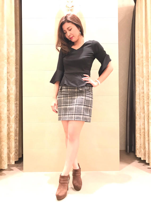 サスペンダーチェックスカート♡みゆう