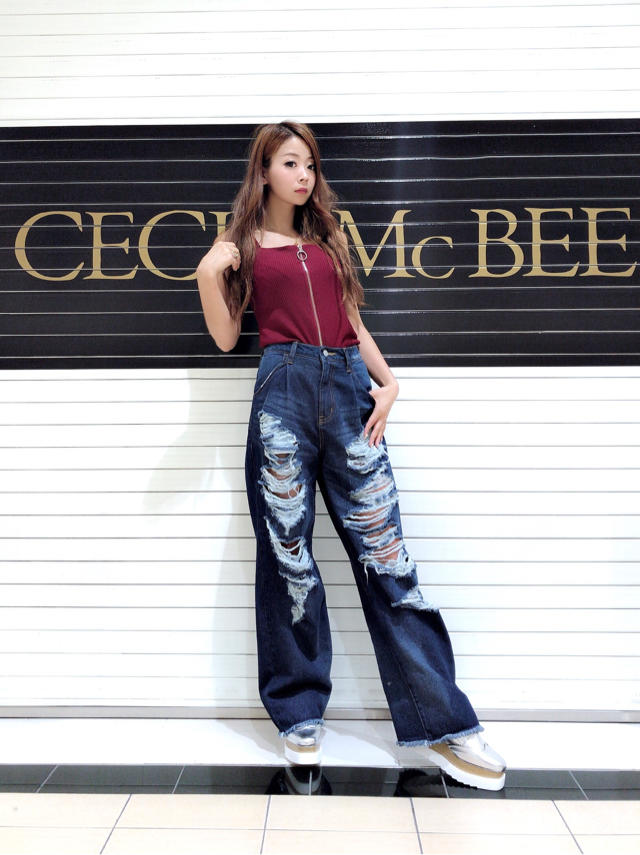 New☆1枚でスッキリ*°フロントzipトップス♡ゆか