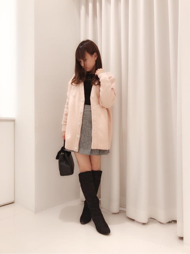 ビジューボタン♡起毛カーディガン♡ひなこ