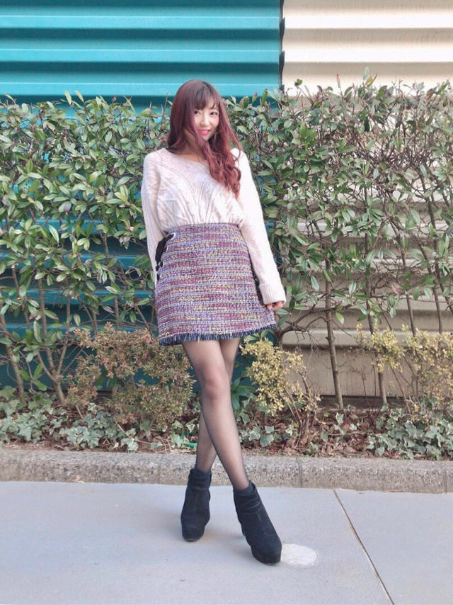 大人気ツイードスカートで愛されstyleに♡なつみ