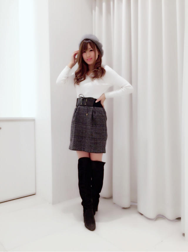 ベルト付き♡チェックタイトスカート