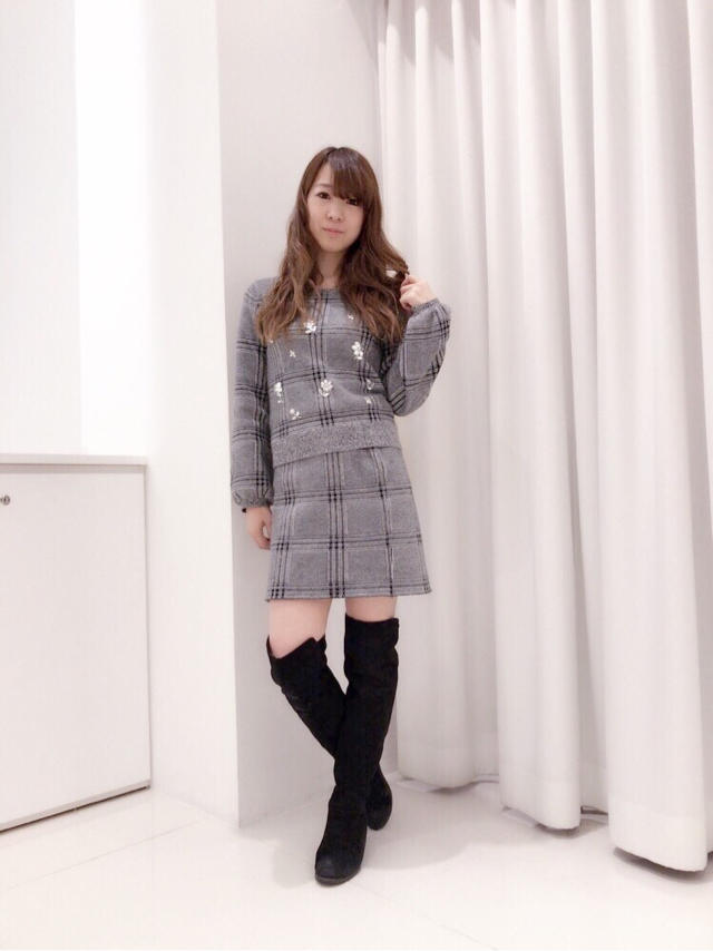 単品使いも◎チェックジャガードニットup☆