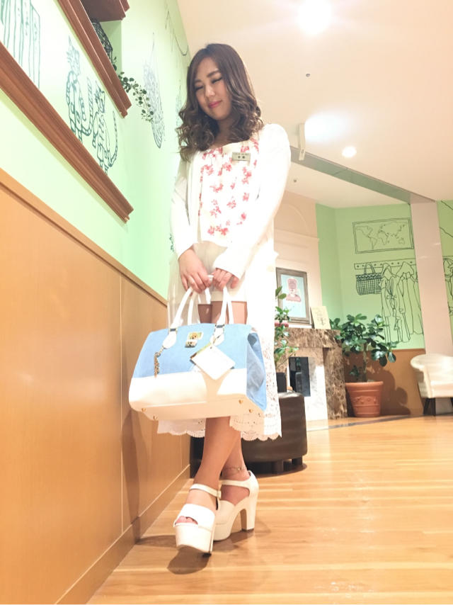 レース切り替えロングカーデ♡