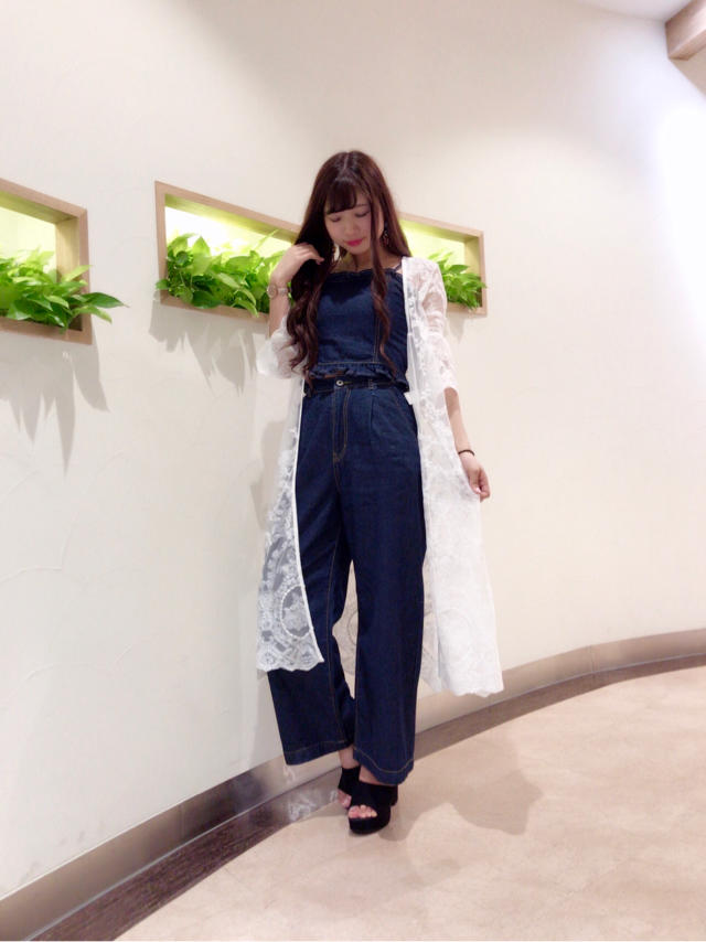 Natsumi店頭着用♡フリルデニムセットアップ♡なつみ