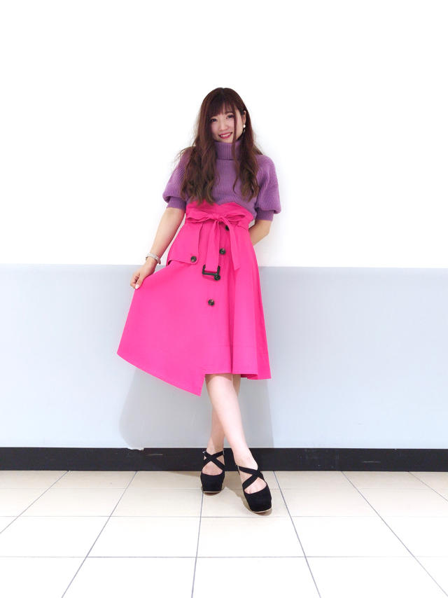 vivi掲載②タートルknit×トレンチSK♡♡かなこ