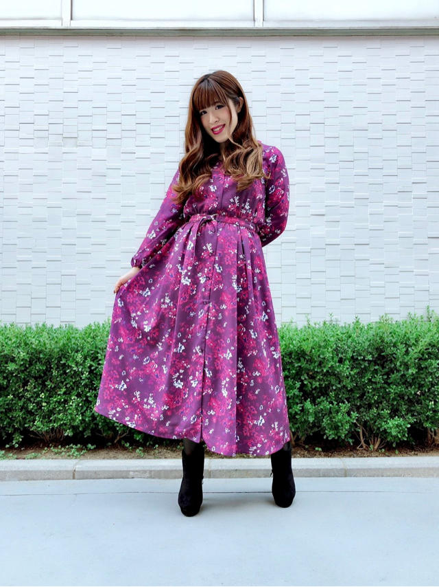 佐野ひな着用♡フラワーシャツワンピース♡かなこ