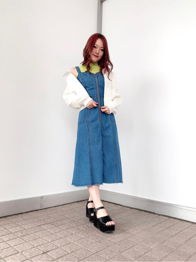 店頭着用アイテム♡フロントzipデニムワンピ♡ゆか