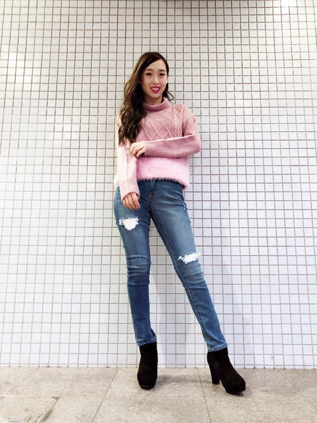 シャギーで女性らしさを♡オフタートルニット♡かなこ