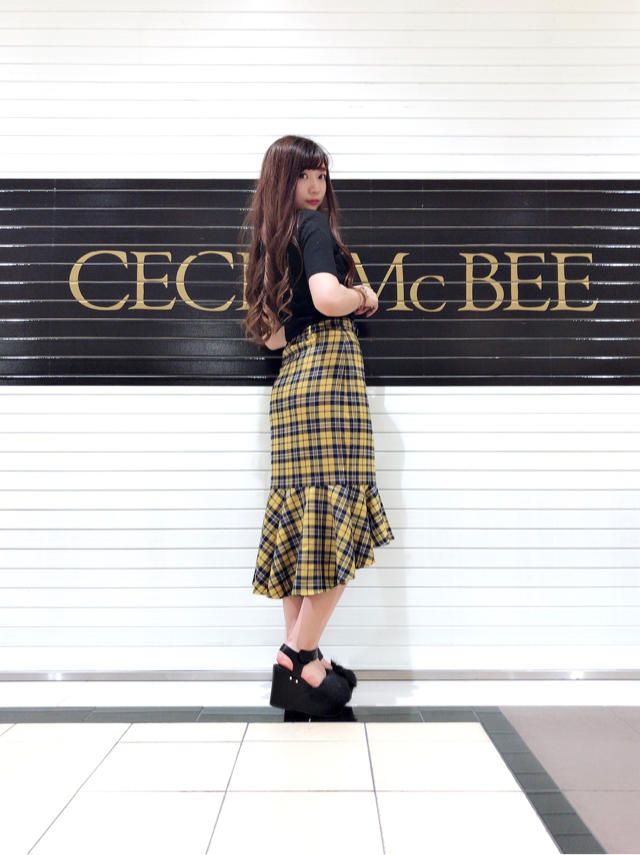 秋まで使える！！チューリップチェックスカート♡なつみ