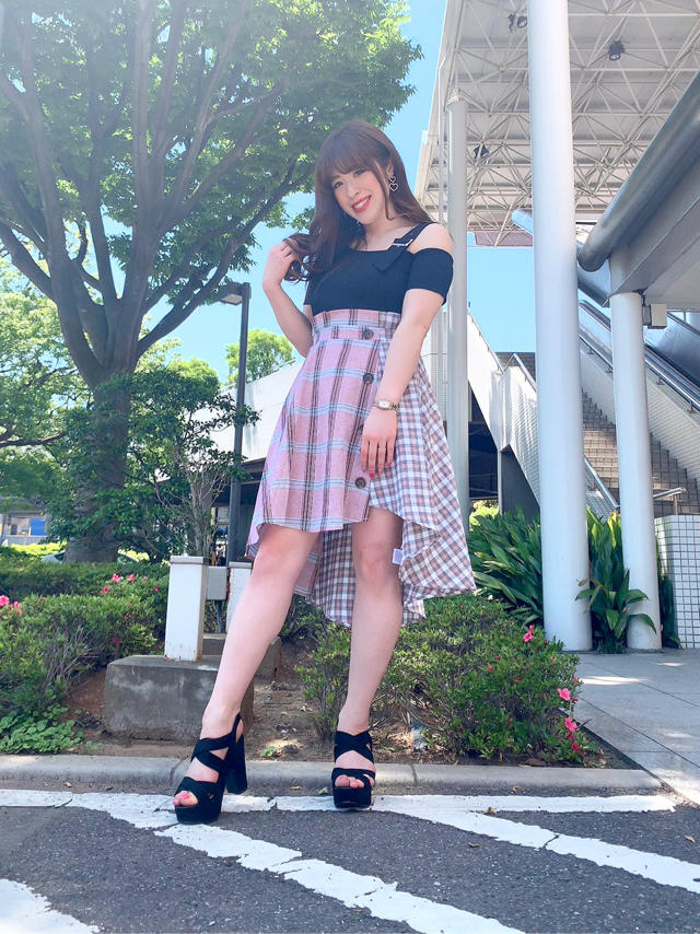 ちさと購入品♡♡ワンショルチェックドッキングワンピ♡ ちさと