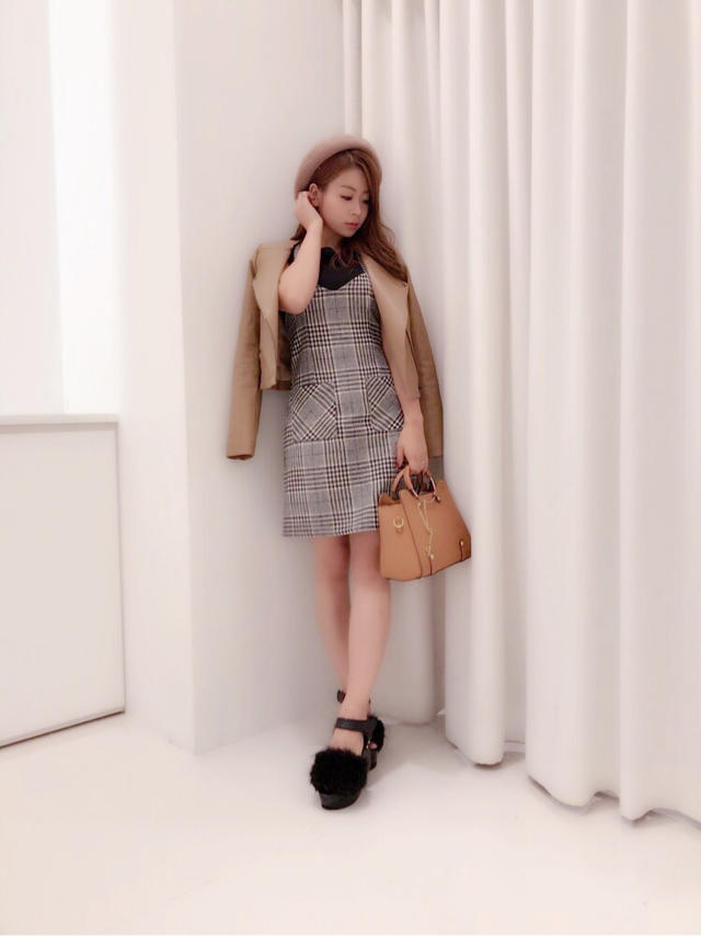 店頭コーデ♥大人可愛いチェック柄OP❤︎はるか