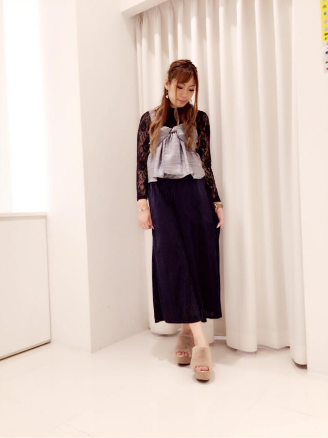 秋物コーデ♡ベロアワイドパンツ♡ひなこ