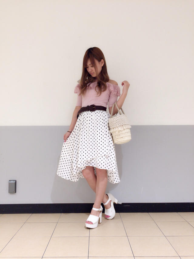 オフショル♡レースリブトップス♡ひなこ