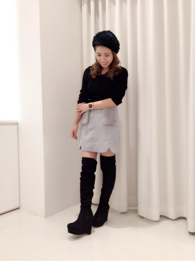 ラビットファー♡台形スカート♡ひなこ