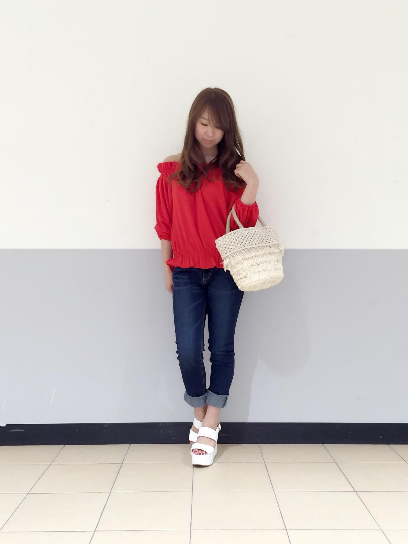 collar item＋aで春コーデ❤︎オフショルtops❤︎