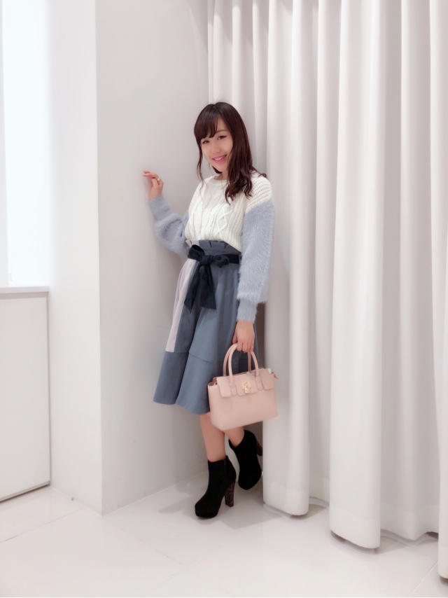 袖配色❤︎新作シャギーニット❤︎❤︎かなこ