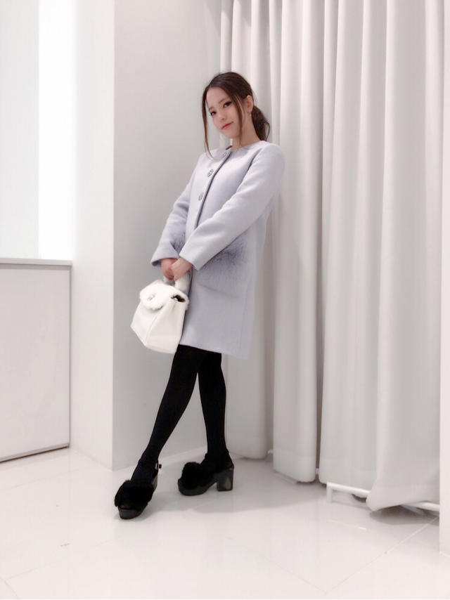 ファーポケット♥新作ノーカラーコート♥はるか
