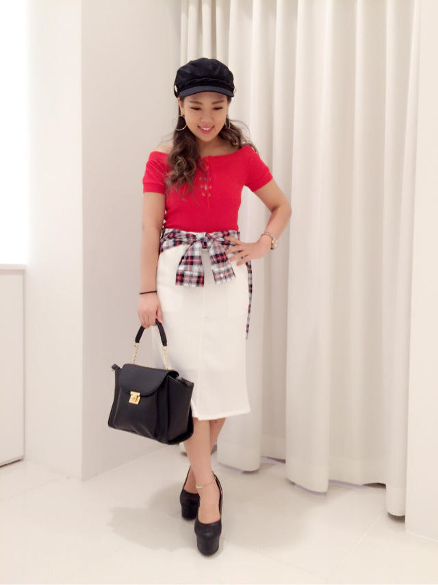 嬉しいチェックシャツ付きスカート♡なつみ