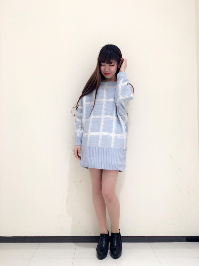 チェック柄＃ニットチュニック♡ちほ